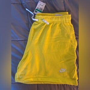 Nike Neon Yellow Cotton Shorts